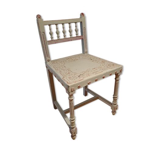 Chaise En Cuir Henri Ii Patine Gris