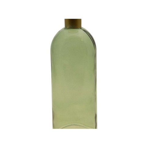VASE FLACON GOULOT OR 7X20.5CM VERT OLIVE