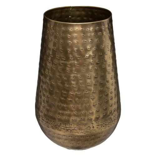 VASE ORIENTAL MÉTAL MARTELÉ ATELIER OASIS 23CM OR