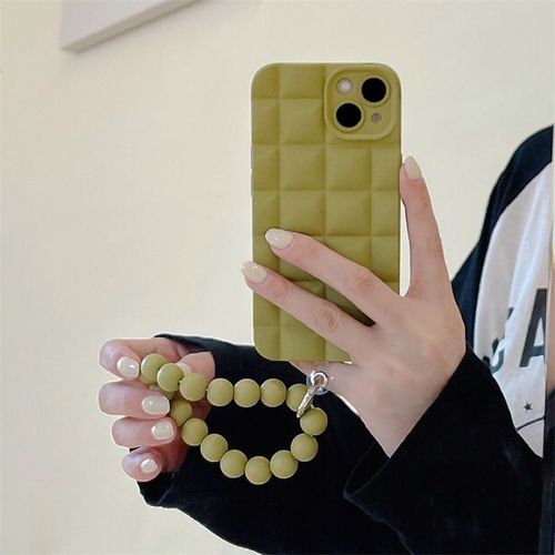 Étui Pour Iphone11 Niche Étui Souple Simple Carré Vert Pur Pour Téléphone Portable