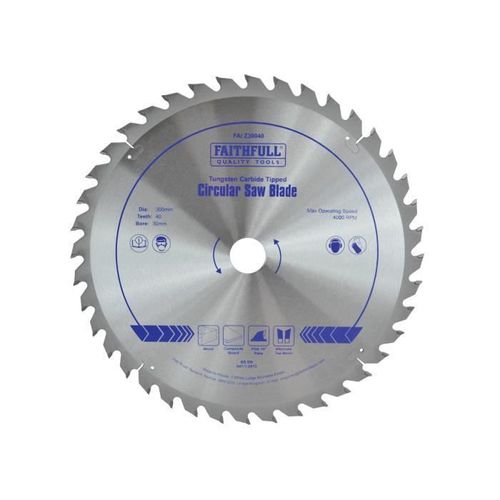 Scie circulaire Faithfull Lame 300 x 30 mm x 40T fine Cross Cut FAIZ30040