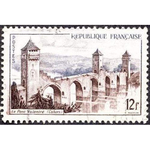 Timbre France 1955 Oblitéré - Pont Valentré À Cahors - 12f Yt1039