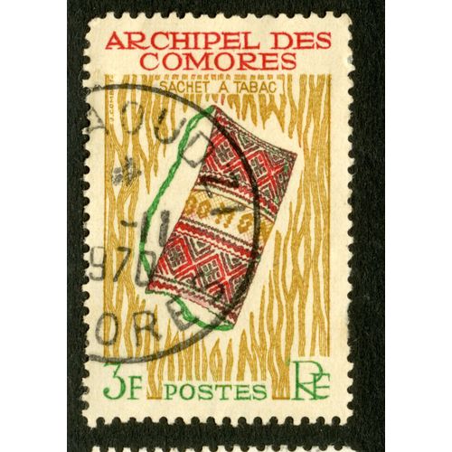 Timbre Oblitéré Archipel Des Comores,Sachet À Tabac,Postes,Rf,3f