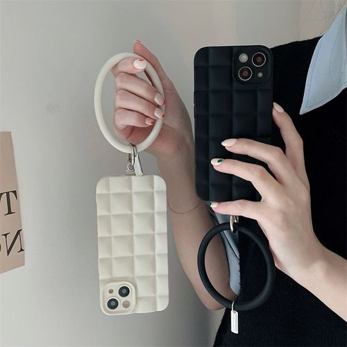 Étui Pour Iphonexsmax Anneau De Cas De Téléphone Portable Simple Carré En Trois Dimensions De Niche