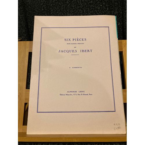 Jacques Ibert 6 Pièces Pour Harpe N°2 Scherzetto Partition Éditions Leduc