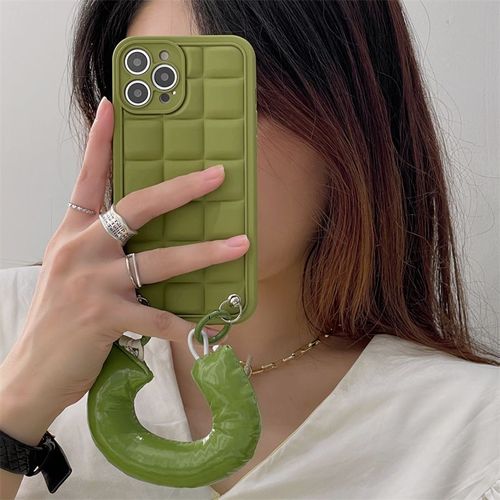 Étui Pour Iphonex/Xs Bracelet Pour Étui De Téléphone Simple Carré Vert Olive