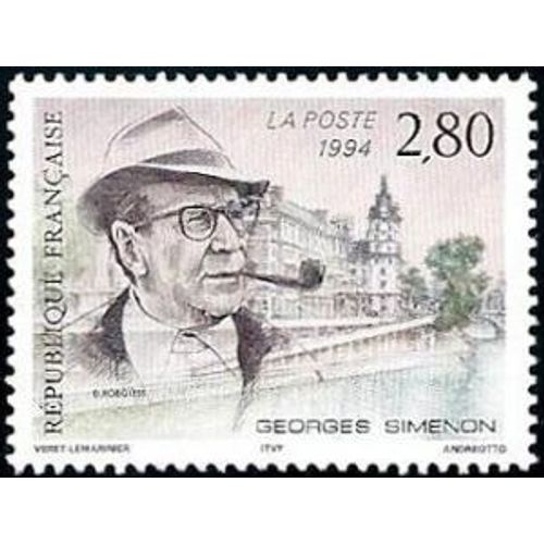 Timbre France 1994 Oblitéré - Georges Simenon (1903-1989) - 2.80 Yt2911