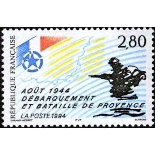 Timbre France 1994 Oblitéré - Débarquement Et Bataille De Provence (Aout 1944) - 2.80 Yt2895