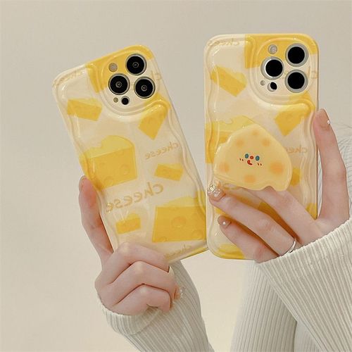 Étui Pour Iphone7/8plus Support De Boîtier De Téléphone Portable De Style Coréen Au Fromage Jaune Plein Écran