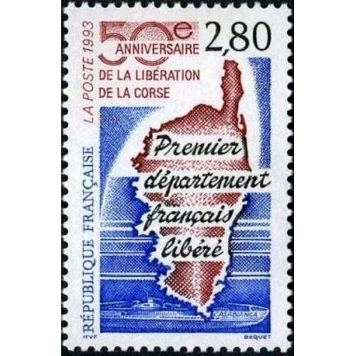 Timbre France 1993 Oblitéré - Premier Département Français Libéré - 2.80 Yt2829