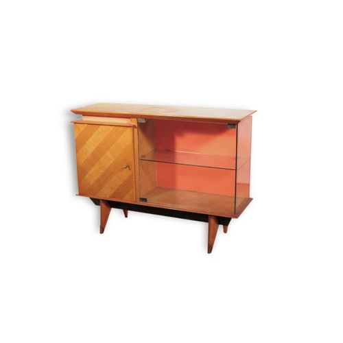 Buffet Vaisselier En Merisier Clair Vers 1950 Rose