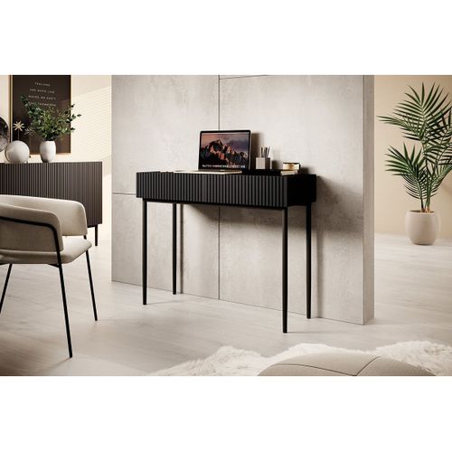 Console 2 Tiroirs Kasha Pieds Noir Noir