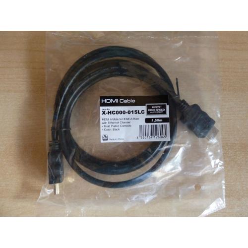 PureLink X-HC000-015LC Câble HDMI haute vitesse avec Ethernet 1,5 m plaqué Or