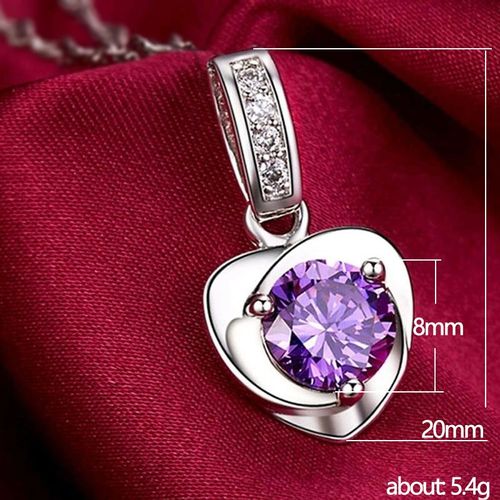 Pendentif En Cristal Violet En Forme De Coeur Lfv524