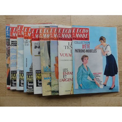Les Aventures De Tintin Et Milou. Le Secret De La Licorne. 1 Page De L'album Parue Dans La Revue L'echo De La Mode. Année 1962. Lot De 9 Numéros Différents