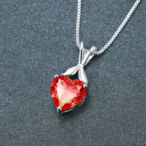Collier De Tourmaline En Forme De Coeur Chaîne Claviculaire Féminine Lfv593