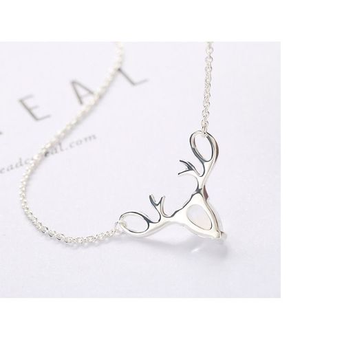 Collier D'orignal En Pierre Clair De Lune Pendentif 925 Collier De Femme En Bois Argenté Lfv616