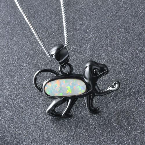 Black Gold 925 Silver Blue White Lovely Dog Pendentif Collier Lfv614