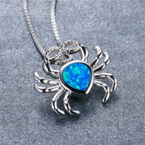 Petit Crabe Bleu Du Vent Pendentif Collier Pour Femmes Lfv756