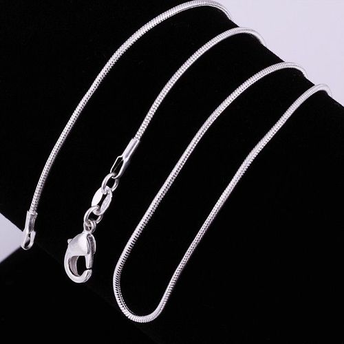 925 Collier D'argent 1mm Chaîne D'os De Serpent Lfv767