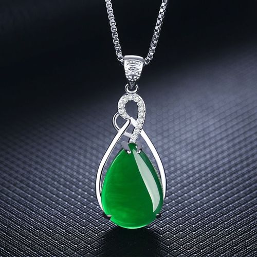 Collier D'agate Vert Pour Femmes Lfv779