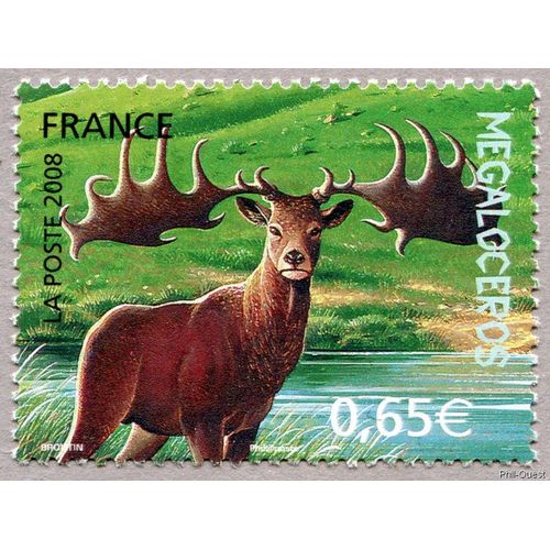 Timbre De 2008 -  Animaux De La Préhistoire -  Le Megaloceros - Yvert & Tellier N° 4177