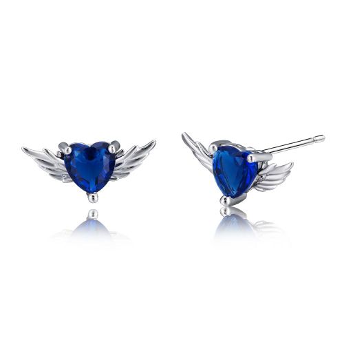 Boucles D'oreilles Femmes Platine Ailes D'amour Bleues Boucles D'oreilles Ne Touchent Pas La Chemise Lfv1127