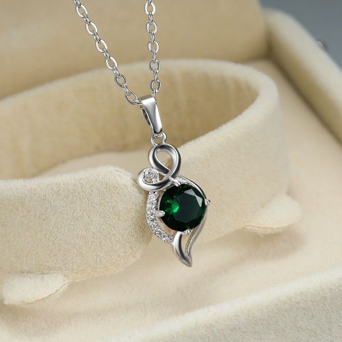 Pendentif En Diamant Rond En Platine Collier Pour Femmes Collier Lfv1172