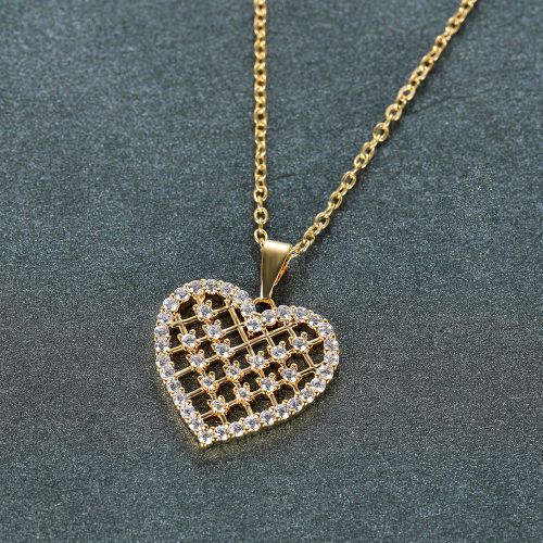 Collier En Diamant Blanc À Maille Ventriculaire Collier Femelle Collier Claviculaire Lfv1245