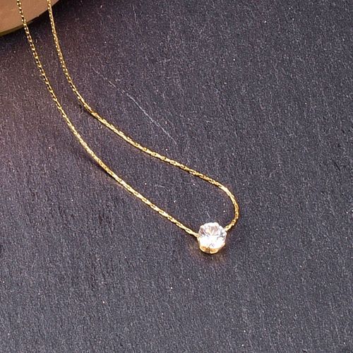 Diamant Brillant Zircon Diamant À Six Pattes Chaîne De Bambou Chaîne De Collier Lfv1344
