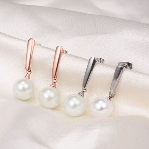 Boucles D'oreilles En Perle Boucles D'oreilles En Or Rose Pour Femmes Lfv1754