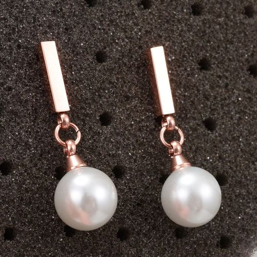 Rose Plaqué Or Boucles D'oreilles Tige Courte Perles Boucles D'oreilles Lfv1809