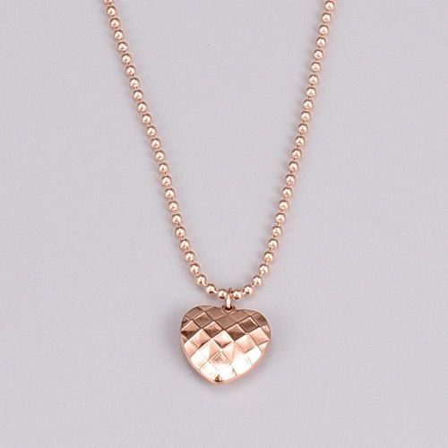 Collier D'amour Tridimensionnel Avec Motif De Pêche Concave Et Convexe Chaîne Plaquée Or Rose Lfv2165