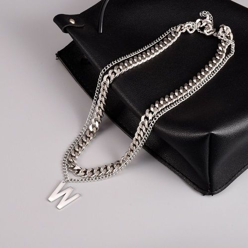 Lettre Pull Double Collier Claviculaire Pendentif D'accessoires Hip - Hop Pour Enfants Lfv2171