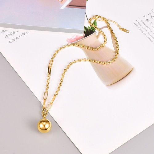 Peach Solid Pearl Collier Chain Girl Lfv2258
