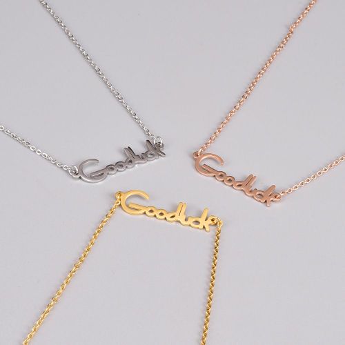 Rose Gold Lucky Letter Collier Chain Woman Lfv2302
