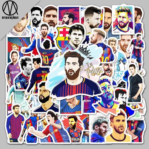 Autocollants,Stickers Pour Ordinateur Portable,Décorations De Fête Pour Enfants-51 Barcelona Star Lionel Messi Graffiti Autocollant Imperméable Autocollant