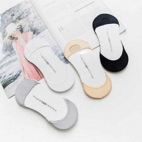 Chaussettes Invisibles Sans Traces, En Soie De Glace, Avec Ouverture À La Taille, Sans Coussinets Pour Les Pieds, Pour Femmes.[5 Paires Au Hasard]