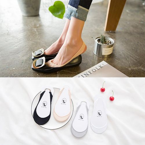 Chaussettes Invisibles Pour Femmes, En Soie De Glace, Avec Jarretière Creuse Et Silicone Antidérapante.[5 Paires Au Hasard]