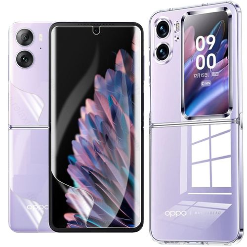 Pack Coque Transparente En Tpu Et Protection Écran Vitre En Hydrogel Pour Oppo Find N2 Flip 5g - Xeptio