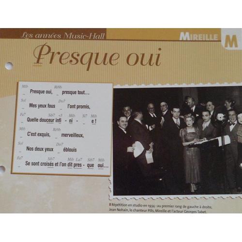 Fiche Chanson Presque Oui Mireille