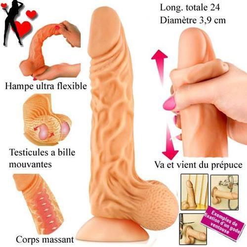 Le Godemiché Hyper Réaliste Code Vibromasseur Superbe Fausse Imitation Belle Bite