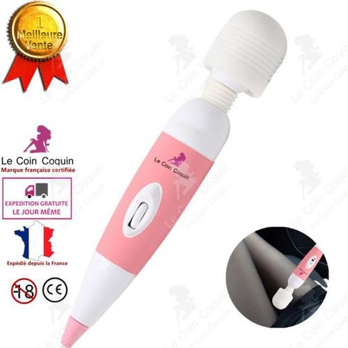 Vibromasseur/Masseur Mini Wand À Brancher Sur Le Secteur -25 Cm - Stimuler Clitoris- Clitoridien- Sextoy Femme Puissant