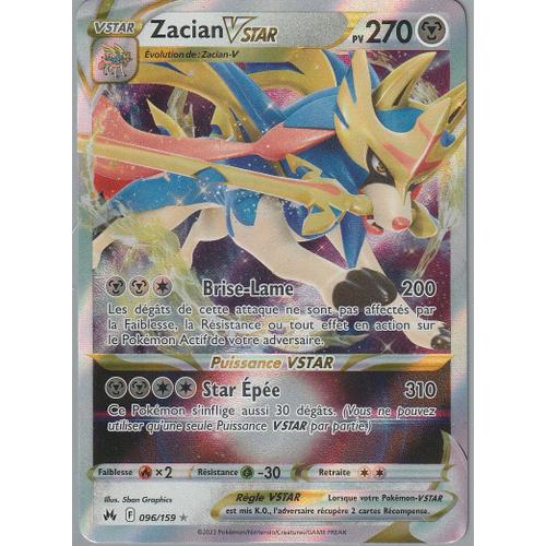 Zacian VSTAR (Zacian V ASTRO) 96/159 - Ultraboost X Epée et Bouclier 12.5  Zénith Suprême - Box di 10 carte Pokémon Francese : : Giochi e  giocattoli