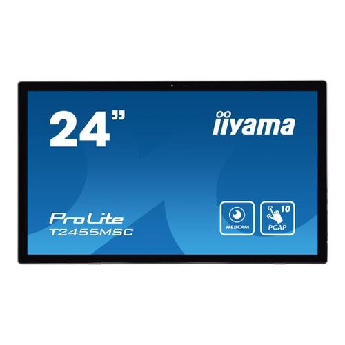 iiyama ProLite T2455MSC-B1 - Écran LED - 24" (23.8" visualisable) - écran tactile - 1920 x 1080 Full HD (1080p) - IPS - 400 cd/m² - 1000:1 - 5 ms - HDMI, DisplayPort, USB - haut-parleurs - noir...