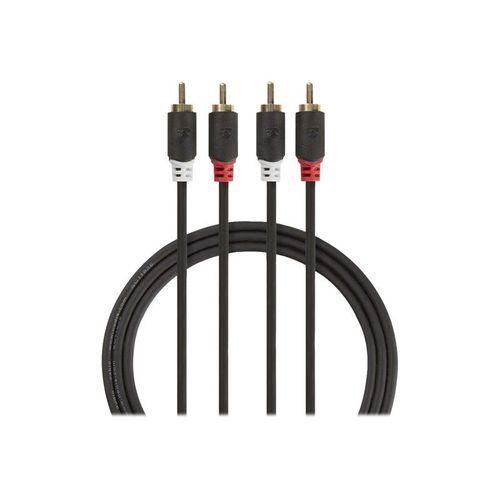 Nedis - Câble audio - RCA mâle pour RCA mâle - 10 m - anthracite - rond