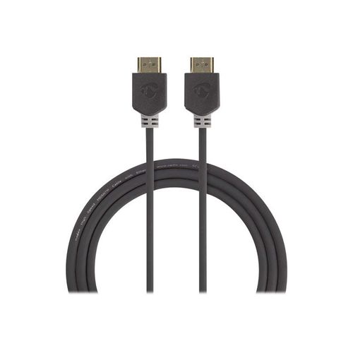 Nedis - Câble HDMI avec Ethernet - HDMI mâle pour HDMI mâle - 1 m - blindé - anthracite - rond