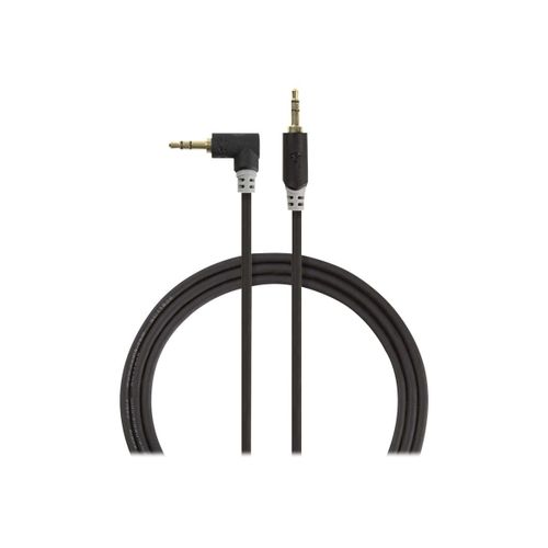 Nedis - Câble audio - mini-phone stereo 3.5 mm mâle droit pour mini-phone stereo 3.5 mm mâle incliné - 1 m - anthracite - rond