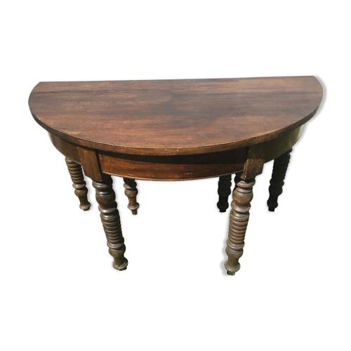 Console Demi Lune Htre Et Noyer Bois