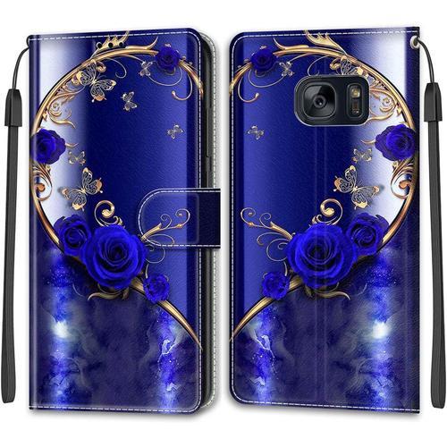 Coque Pour Samsung Galaxy S7, Coque Samsung S7, Etui Protection Housse Premium En Cuir Pu, Emplacements Cartes , Pochette Flip Case Pour Galaxy S7 Book